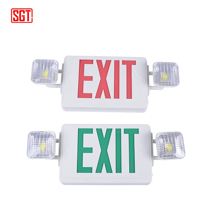 BEST sell battery backup twin heads LED emergency combo light fire exit light for commercial electric use