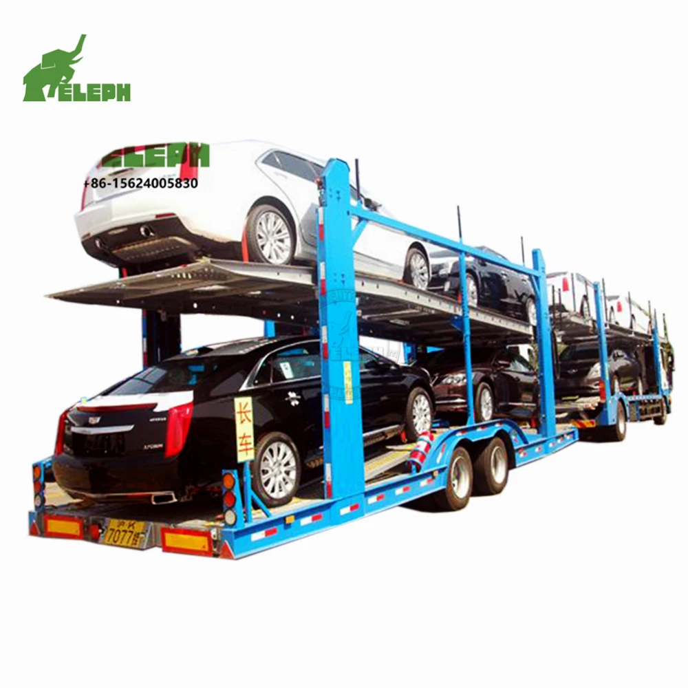 Double Super Link Car Carrier Transport Semi Trailer