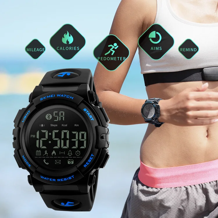New arrival SKMEI 1303 relojes inteligentes sport waterproof 3D pedometer smart digital wrist watch