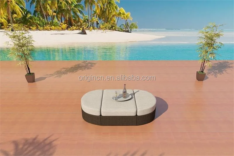 Modern Design 12 Seater Sectional White Outdoor Garden Furniture Large Leisure Ways Rattan Big Round Sofas