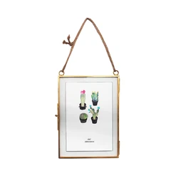 Photo Frames Picture Photo Frame Wall Hang Glass PF-1049 High Quality Fashion Gold Copper Hongxin Die Cutting Printing 2-7 Days
