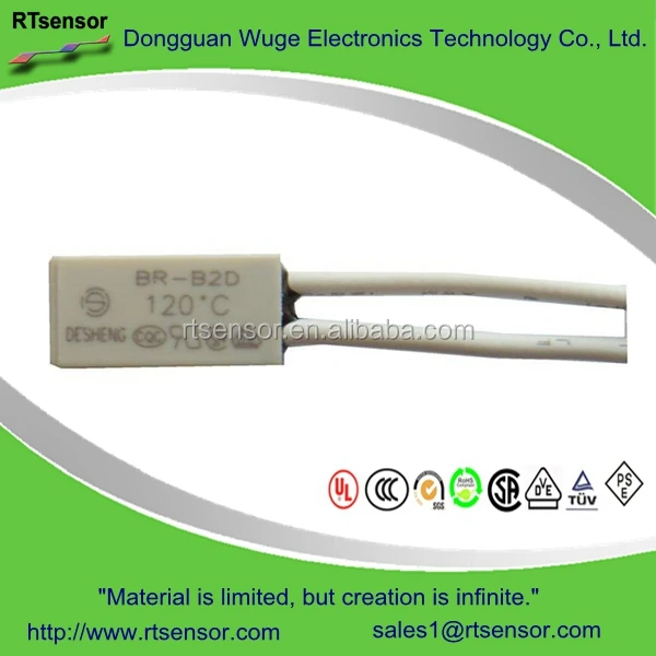 Epoxy Resin sealing Overheating Snap Action Thermal Protector BR-B2D 65C For Transformer