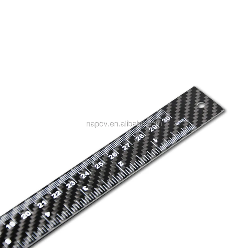 Double Side Measuring Tool Carbon Fiber Ruler with CM Scale Stationery Rulers
