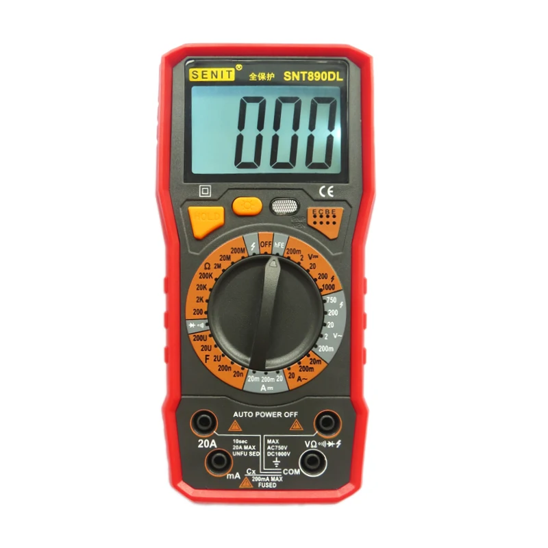 NEW AC DC Digital Meter Brand OEM SNT890DL Voltmeter Multimeter with Backlight DMM