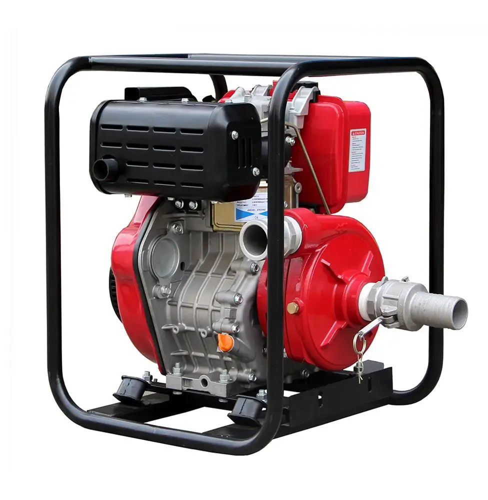 2 inch Air-cooled high pressure cast iron water pump with 10HP 186FA diesel engine