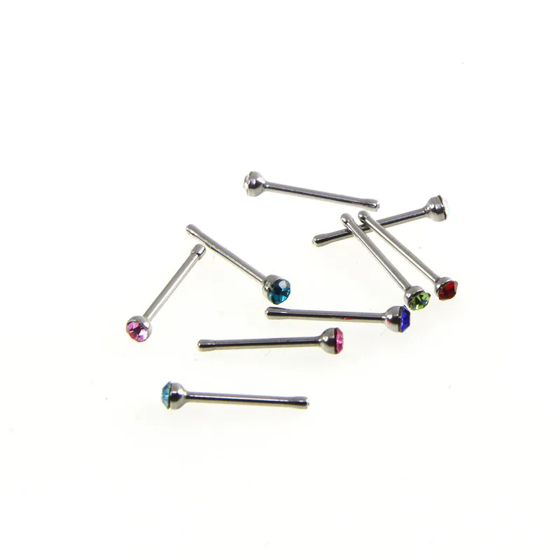 
40 PC1.5 mm crystal indian women sexy piercing nose ring studs set body jewelry 