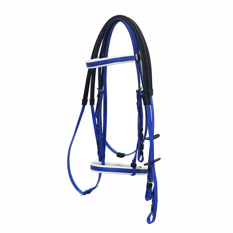 red PVC horse bridle and rein, colorful racing horses accessories