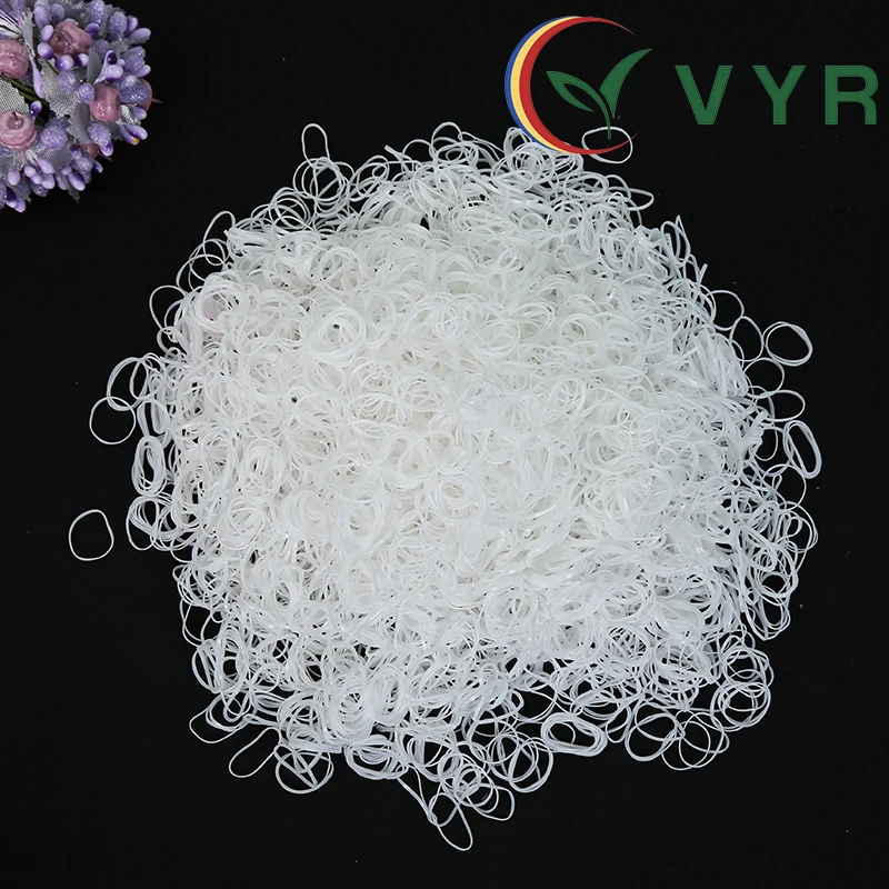 VYR 8024 white color bands 30KG/BAG China supplier high quality color large tpu hair elastics hair accessories