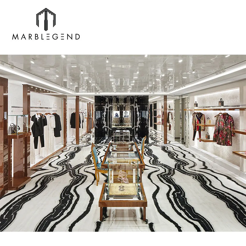 
Perfectly Book Match Black and White Marble Wall Tile 