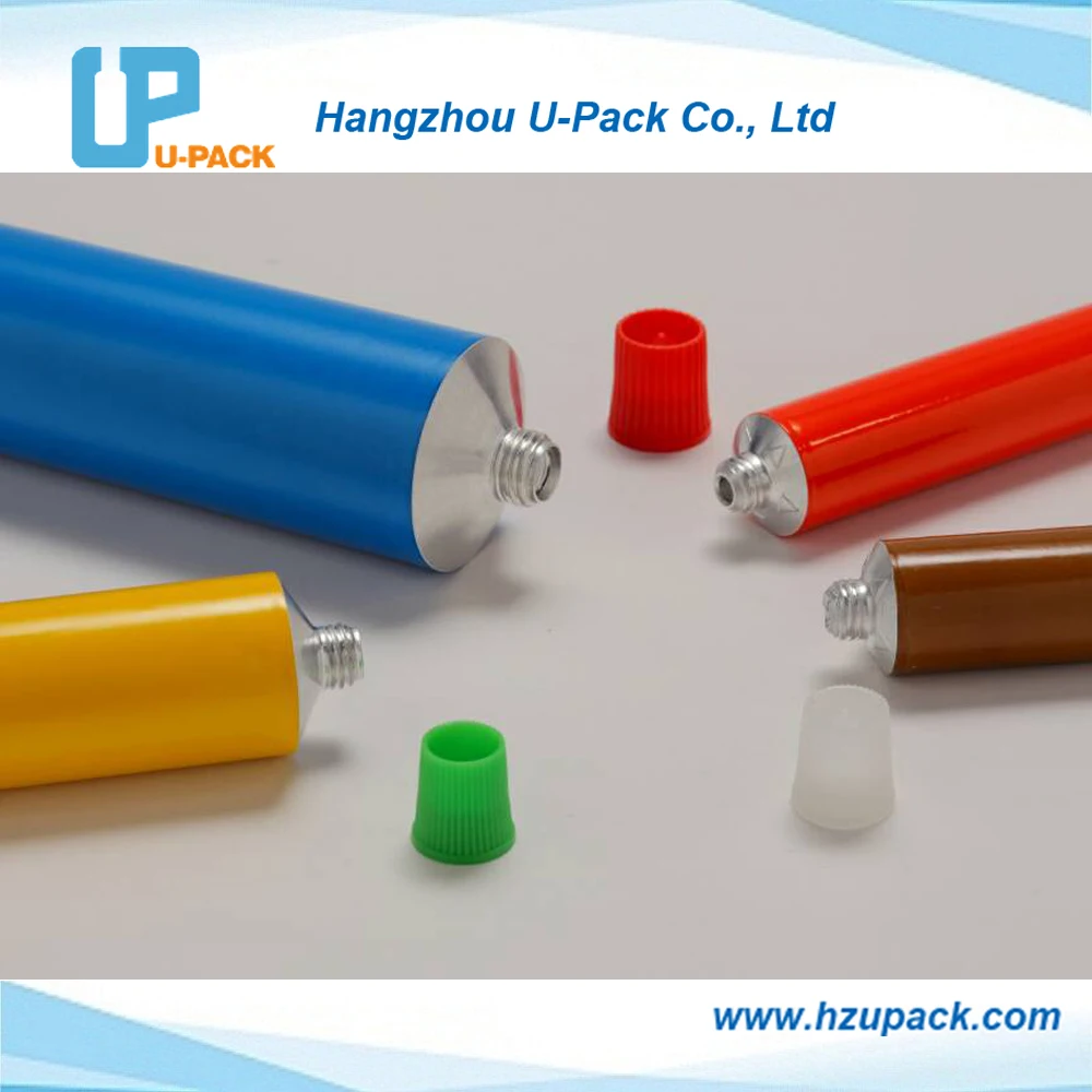 Ribbed Screw Cap Aluminum Collapsible Tube for vitiligo cream  Medicinal Packaging tube