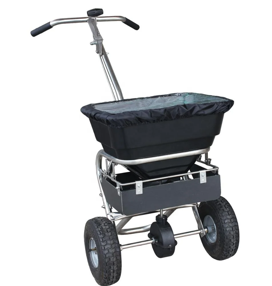 
 Разбрасыватель из нержавеющей стали объемом 125 фунтов, соль для семян и удобрения  