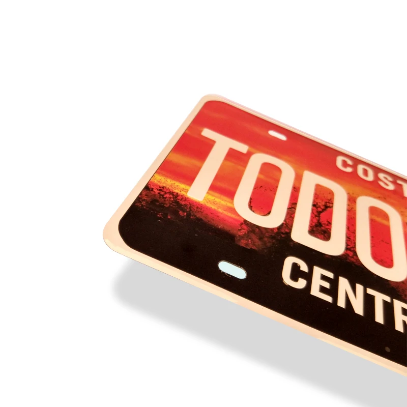 Cheap Customized Logo Embossed aluminum sign decorative License Plate for COSTA RICA