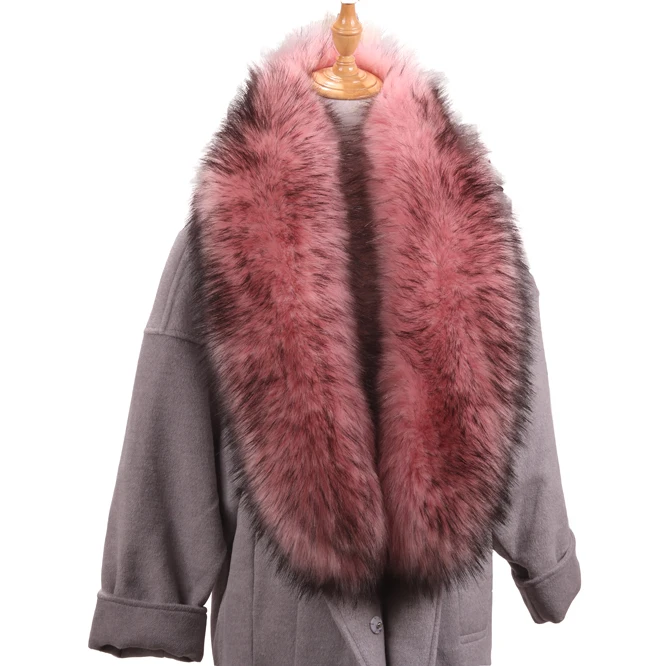 
Factory Price Large Trim Faux Raccoon Fur Collar For Coats 