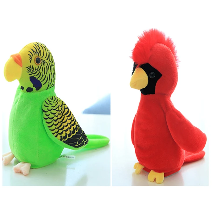 
wholesale peluche Animal licensed logo talking robot plush Parrot toys with music 