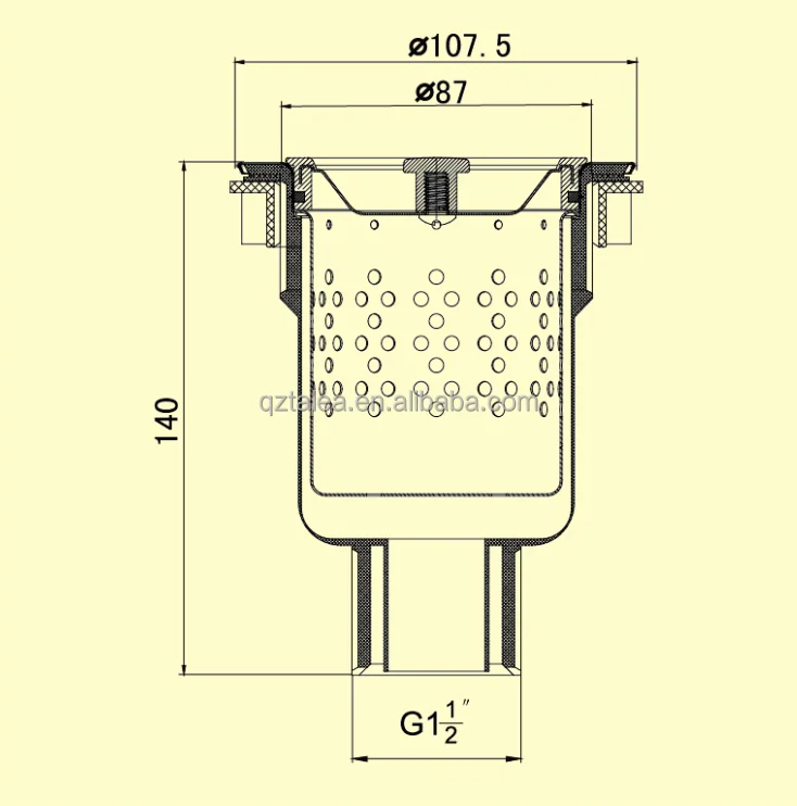 3.5 inch plastic sink basket strainer for double bowl sink