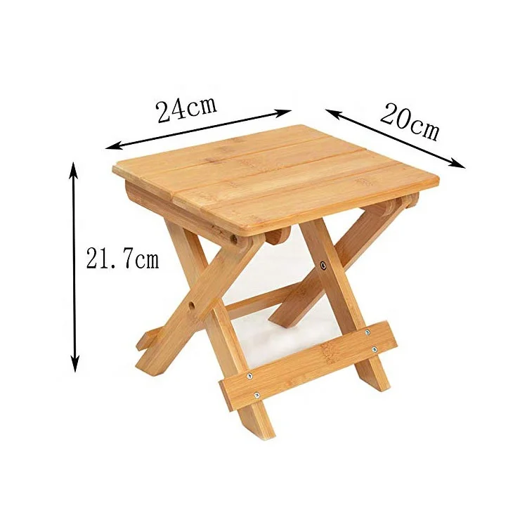 
Modern wooden bamboo folding small bench stool for picnic fishing bathroom garden 