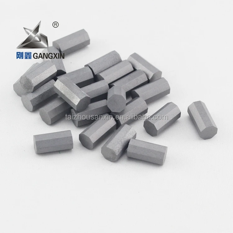 yg8/k30 carbide Oblique Octagonal tips for geological tungsten carbide inserts mining grade 7.5x15 5.5x15 degree 10 A/F