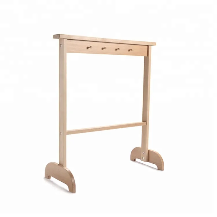 Educational wooden kids language learning toys dressing frame with stand and wash board mat stand