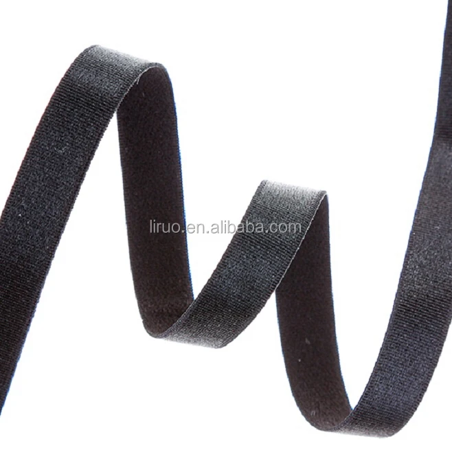 Muti-colored 15mm plush satin nylon elastic for bra