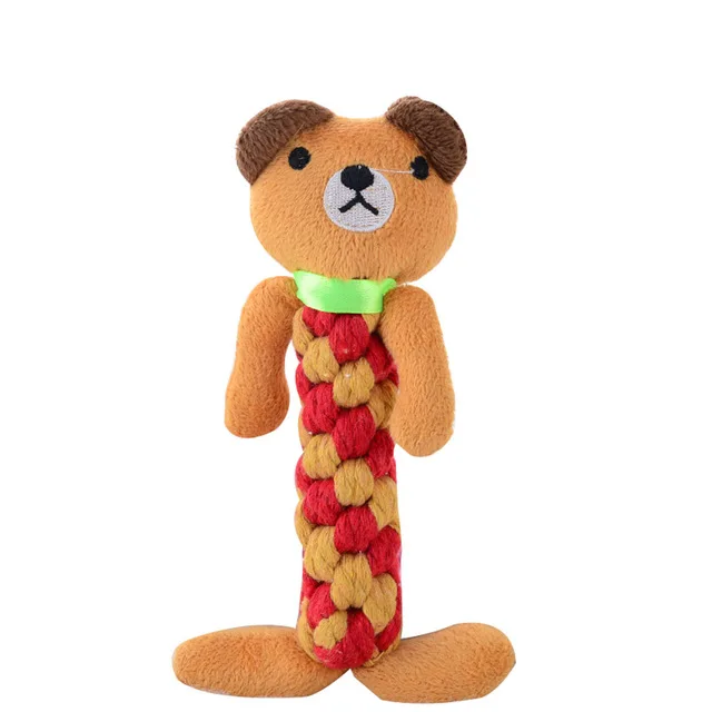
Dog Pet Puppy Cotton Rope Knot Molars Sound Toys Dogs Bite Chew BB Animal Toys Pets Supplies 