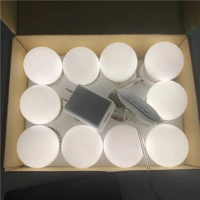 DC5V USB Powered Bathroom LED Hollywood Style Bulbs Kit Led Vanity Makeup Mirror With Light