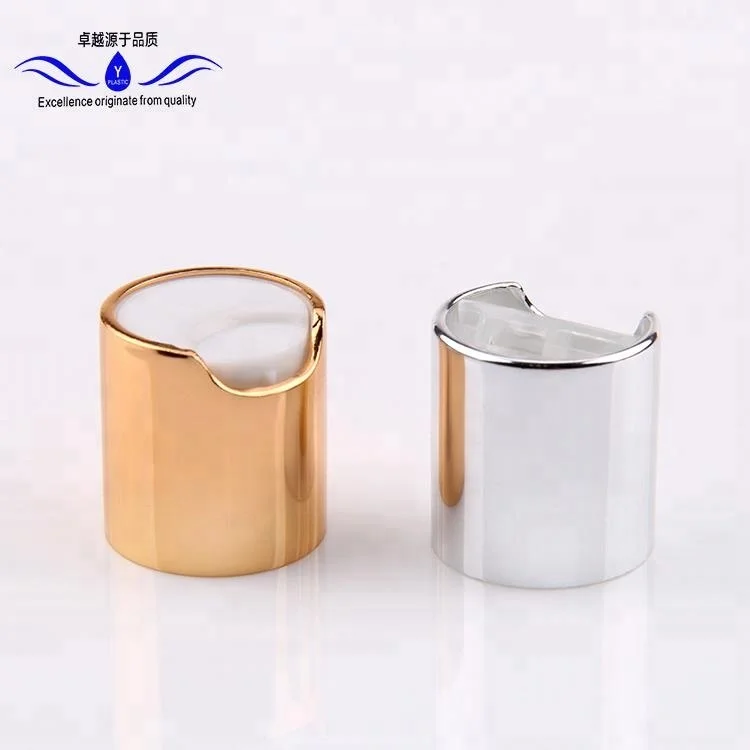  Factory supplier 20mm 24mm 28mm shiny silver and gold disc top plastic bottle cap