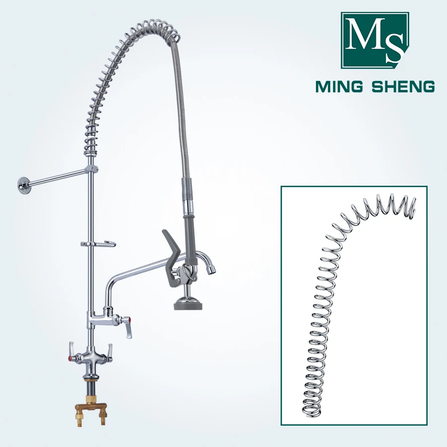 Jiangmen Kaiping Deck Mount 2 Handle Kitchen Plumbing Faucet Pre-Rinse Spray Unit for Dishwasher with CUPC Certificate
