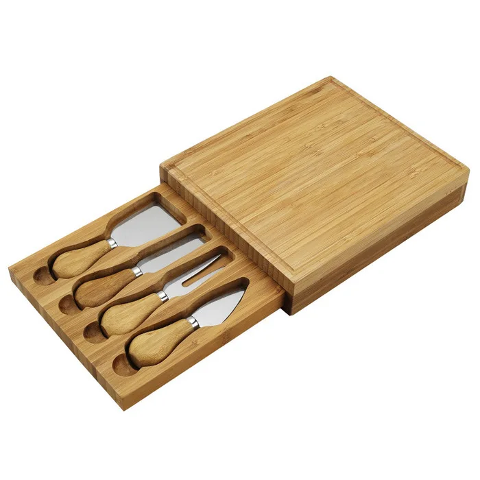Bamboo charcuterie Board Set  Cheese Board with Knife Set Best for Wedding Housewarming Gift Cheese Board Set