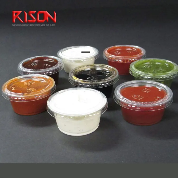 
pp plastic portion cup sauce cup with pet lid plastic souffle cup with plastic lid 