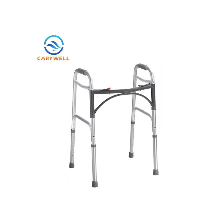 Aluminum Two Button Orthopedic Folding Walker For Elder