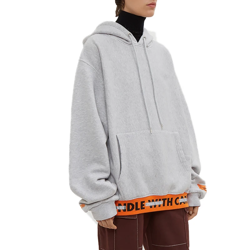 
new winter design contrast color custom logo oversized drop shoulder with kangaroo pocket pullover hoodie 