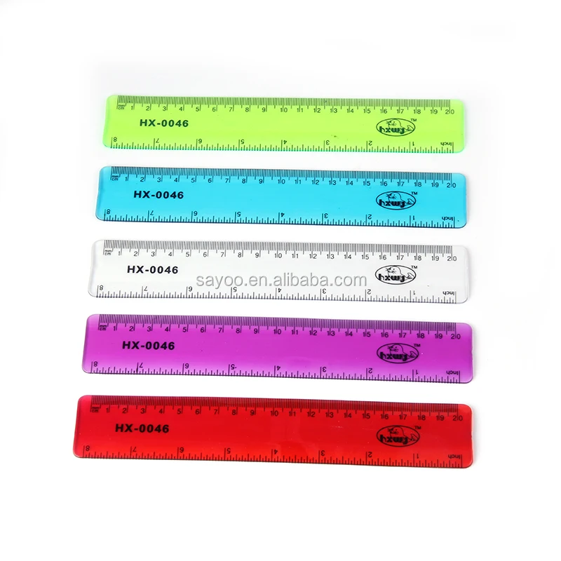 Hot sale 30CM clear PVC Flexible ruler soft plastic ruler