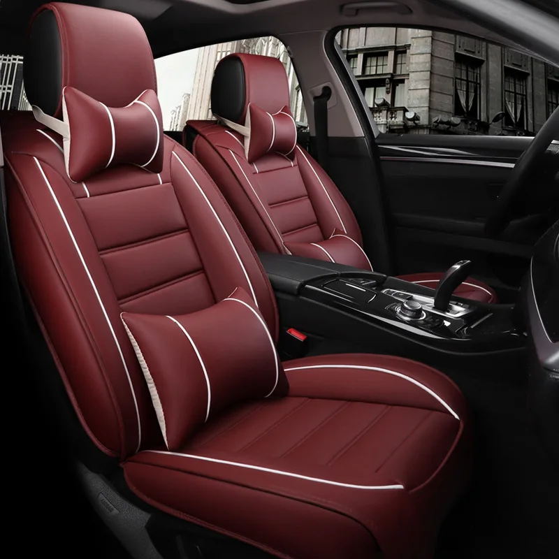 Поставка дропшиппинга 5D из США чехлы на сиденья из искусственной кожи на 5 сидений 2 передние и 1 ЗАДНИЕ подушки с 4 подушками