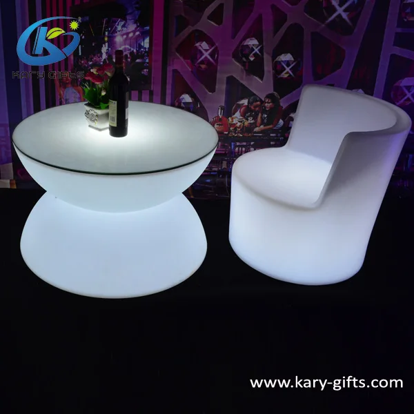 Led пластиковый стол пульт дистанционного управления Белый журнальный столик