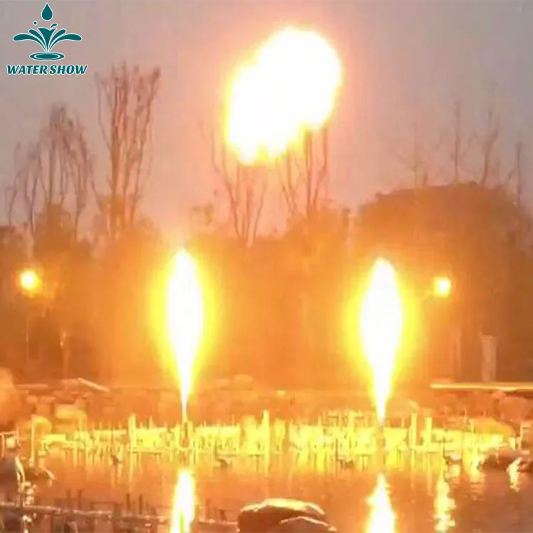 Decorative Outdoor Lake Large Music Dancing Fire Flame Jet Mix Water Fountain For Showing