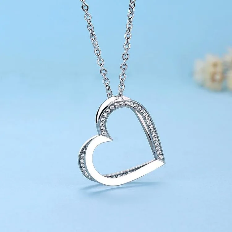 2020 Popular Double Solid Heart Shape Necklace 316L Stainless Steel Pendant Love Necklace