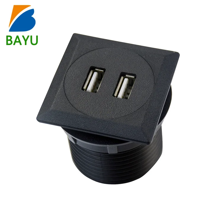 Office Furniture Desktop Socket 2 Port USB Charger dual usb charging outlet for UK/US/EU plug