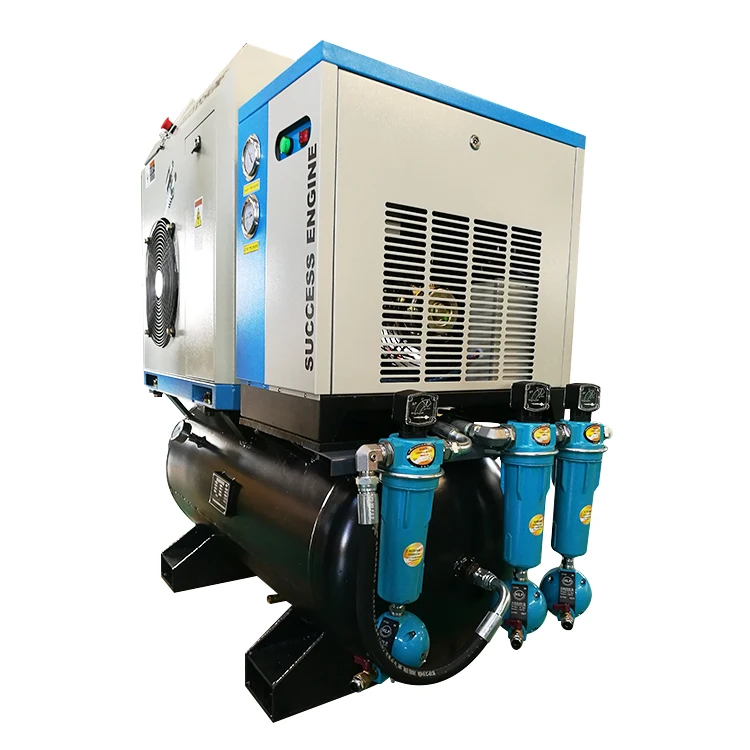 7-13bar integrated package screw air compressor with dryer, tank & filter for industrial and mining enterprises