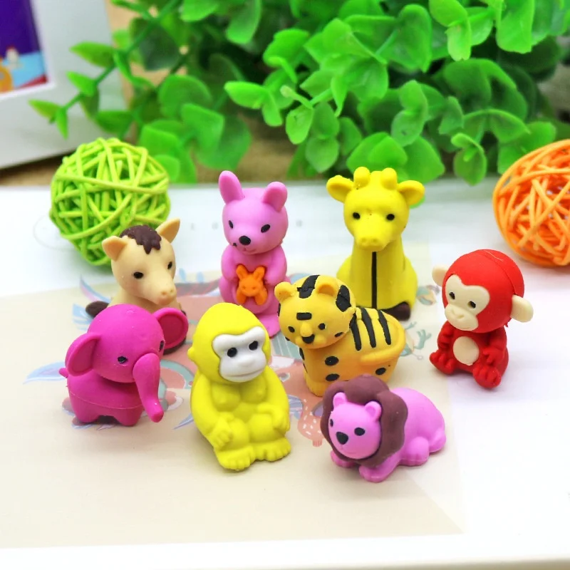 Back To School Promotional TPR Rubber Cute 3D DIY Kawaii Pencil Eraser