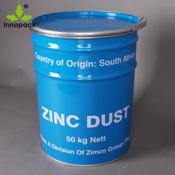 60 liter hot sale blue steel drum for lime