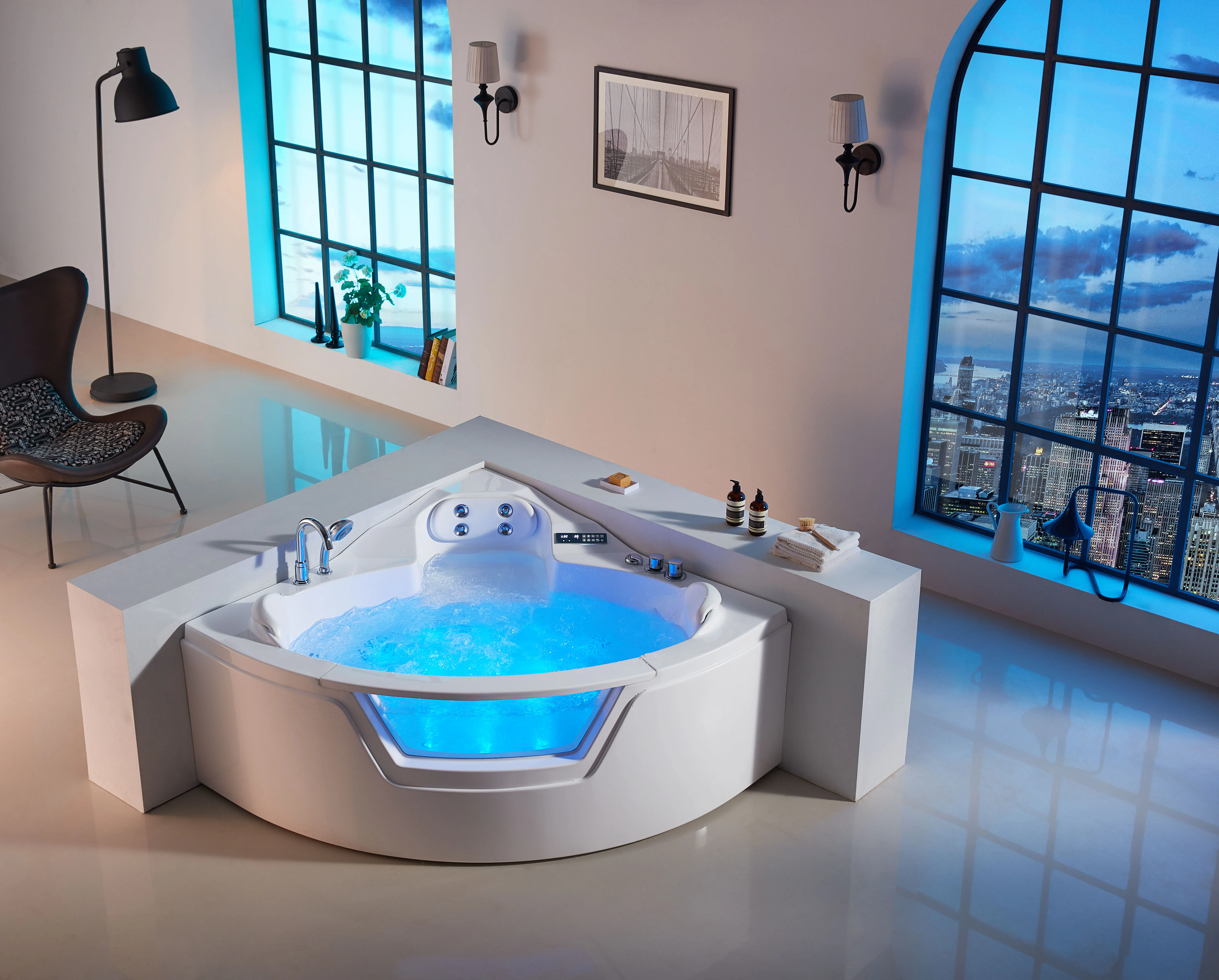 1.42m 2 LX pump water adjustable jets back cushion bubble bath and surfing bathtub