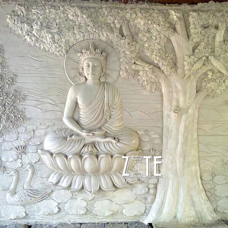 Hand carved marble buddha statue relief wall sculptures