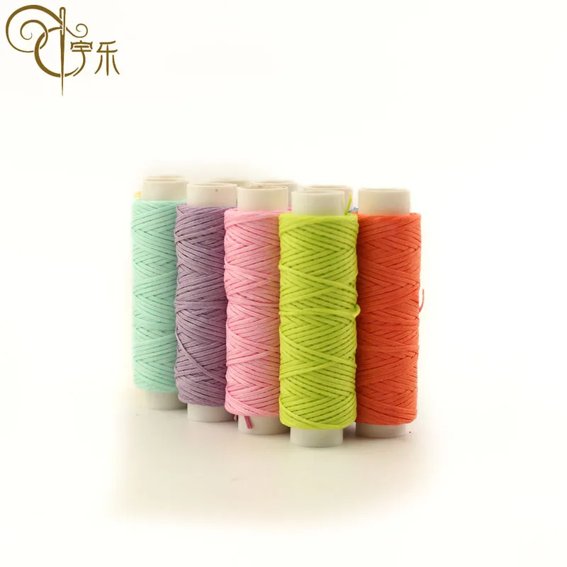 AA Grade 0.8mm Hand-sewn 100% Polyester Braid Flat Waxed High Strength Polyester Sewing Thread For Leather Works