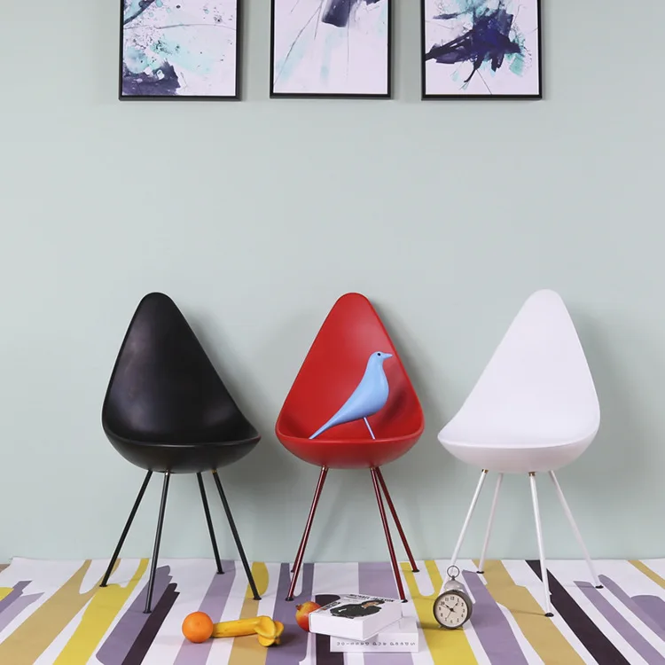plastic PP ABS famous modern Designer Furniture Modern Dining Chairs Drop Chair