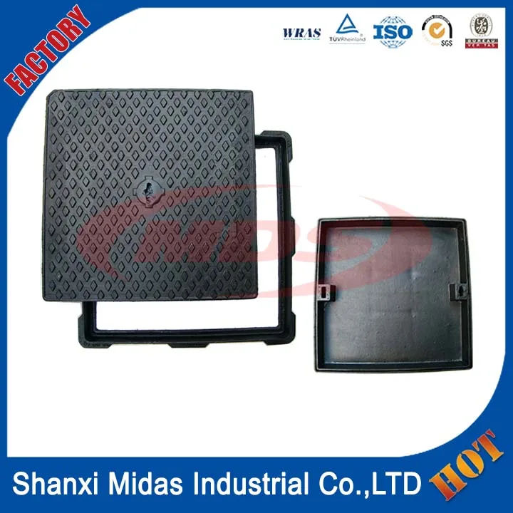 Heavy duty квадратный высокопрочного чугуна крышки люков с рамкой EN124 Класс E600 для муниципальное строительство