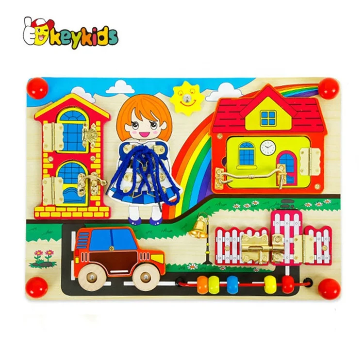 2024 Top sale educational wooden baby activity board for wholesale W12D124