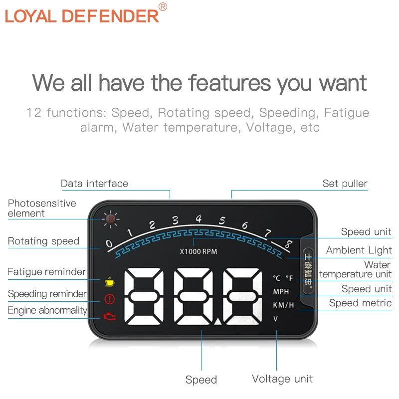 New Item!!! OBD2 Car HUD Display Head Up Display for general  cars