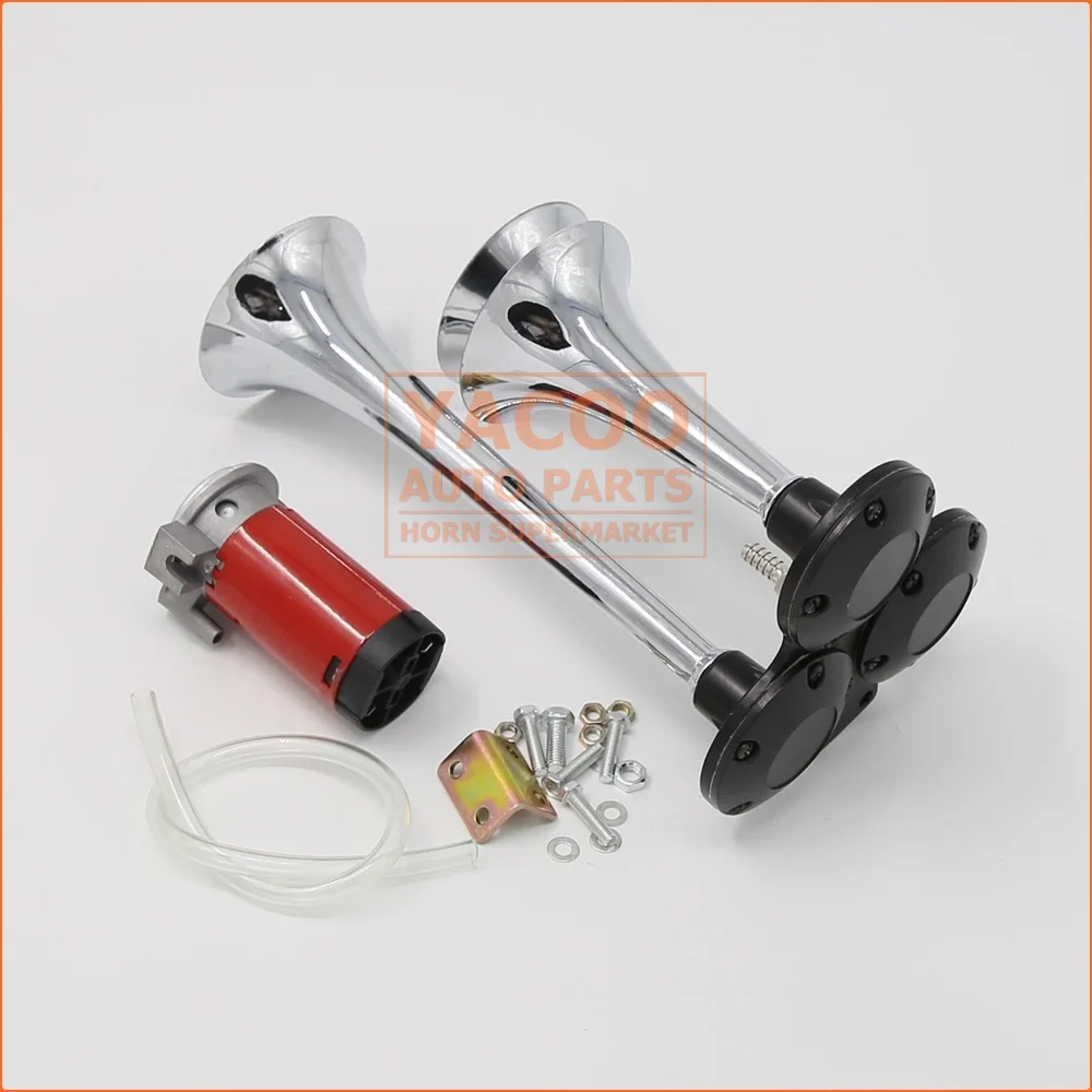 12v 24v Three Trumpets Loud Small Truck Bus Horn Speaker Manufacturers Air Horn by Pump Set Compressor Pressure