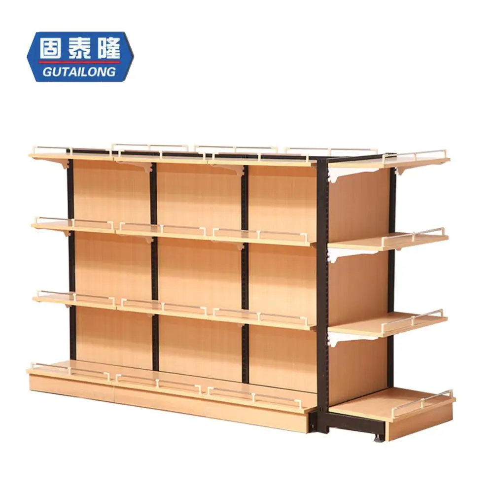 Metal steel grocery convenience store gondola supermarket minimarket shelves