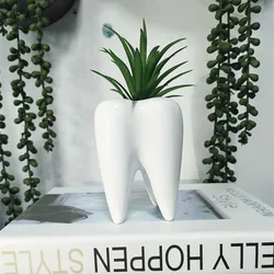new arrival handmade teeth flower ceramic pot for desktop decor